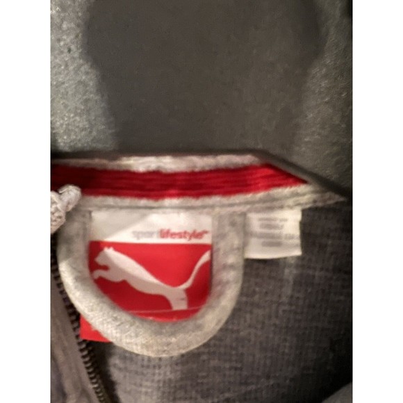 Puma Jacket Zipper Hoodie Grey/Red Size Small Sport Lifestyle - Picture 4 of 11